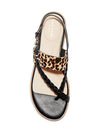 COLE HAAN - ANICA LEATHER BLACK AND LEOPARD SANDALS **FREE SHIPPING**