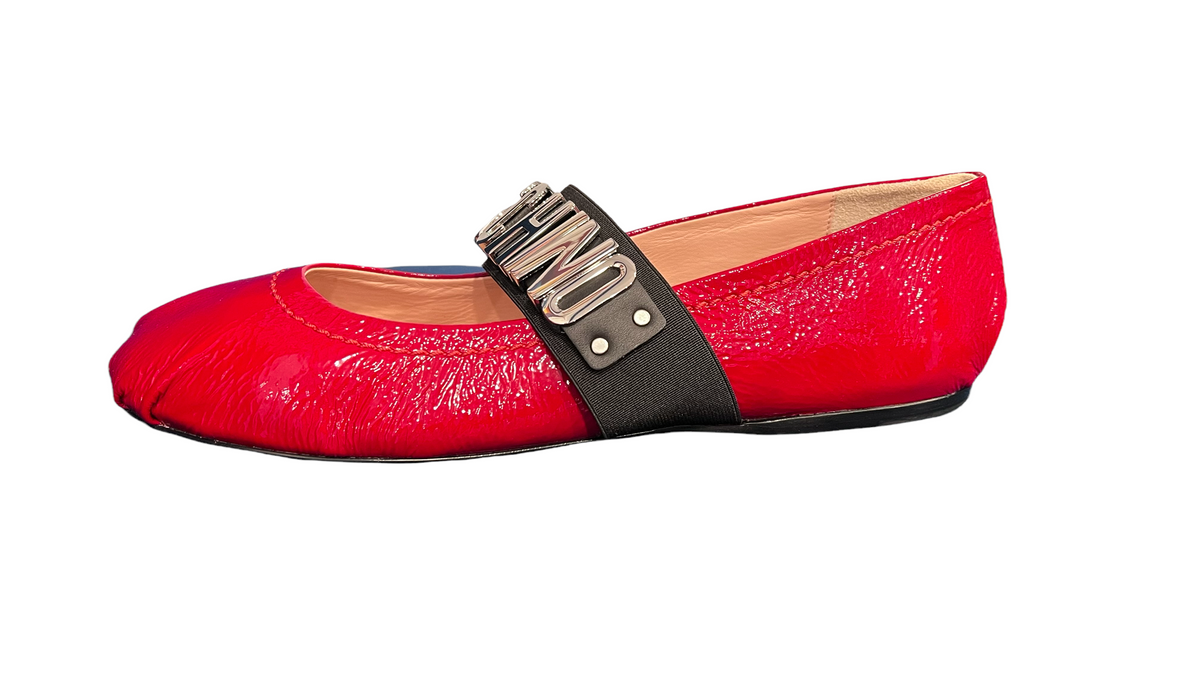 【関税&送料込】Moschino Leather Ballerina Moschino Kid-Teen - Girls Black Leather Ballerina Pumps