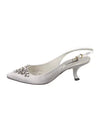 DOLCE & GABBANA - NICOLE SATIN SLING BACK WITH BEJEWELED EMBROIDERY **FREE SHIPPING**