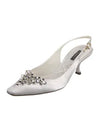 DOLCE & GABBANA - NICOLE SATIN SLING BACK WITH BEJEWELED EMBROIDERY **FREE SHIPPING**