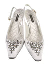 DOLCE & GABBANA - NICOLE SATIN SLING BACK WITH BEJEWELED EMBROIDERY **FREE SHIPPING**