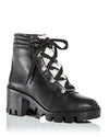AQUA - GILCA LEATHER LUGGED HEEL COMBAT BOOTS **FREE SHIPPING**