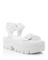 KENDALL + KYLIE - WAVE WHITE LEATHER SANDALS **FREE SHIPPING**