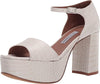 TABITHA SIMMONS - CROC EMBOSSED PATTON PLATFORM LEATHER SANDALS **FREE SHIPPING**