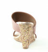 KURT GEIGER - CHARING LEATHER GLITTER WEDGE SANDALS **FREE SHIPPING**