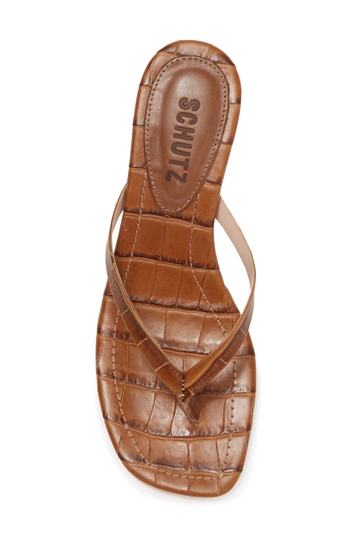 SCHUTZ PELES MARROM LEATHER SANDALS FREE