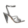 MICHAEL KORS - KIMMY SILVER SNAKE PRINT LEATHER SANDALS **FREE SHIPPING**