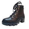 AQUA - GILCA LEATHER LUGGED HEEL COMBAT BOOTS **FREE SHIPPING**