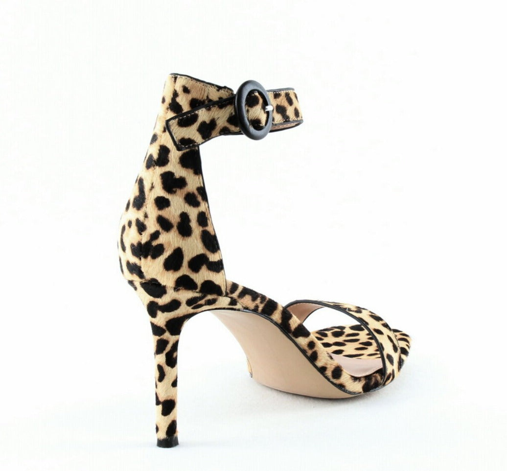 Leopard Print Stiletto Heeled Ankle Strap Sandals | SHEIN USA