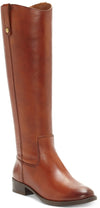 INC - FAWNE WIDE CALF COGNAC LEATHER BOOTS **FREE SHIPPING**